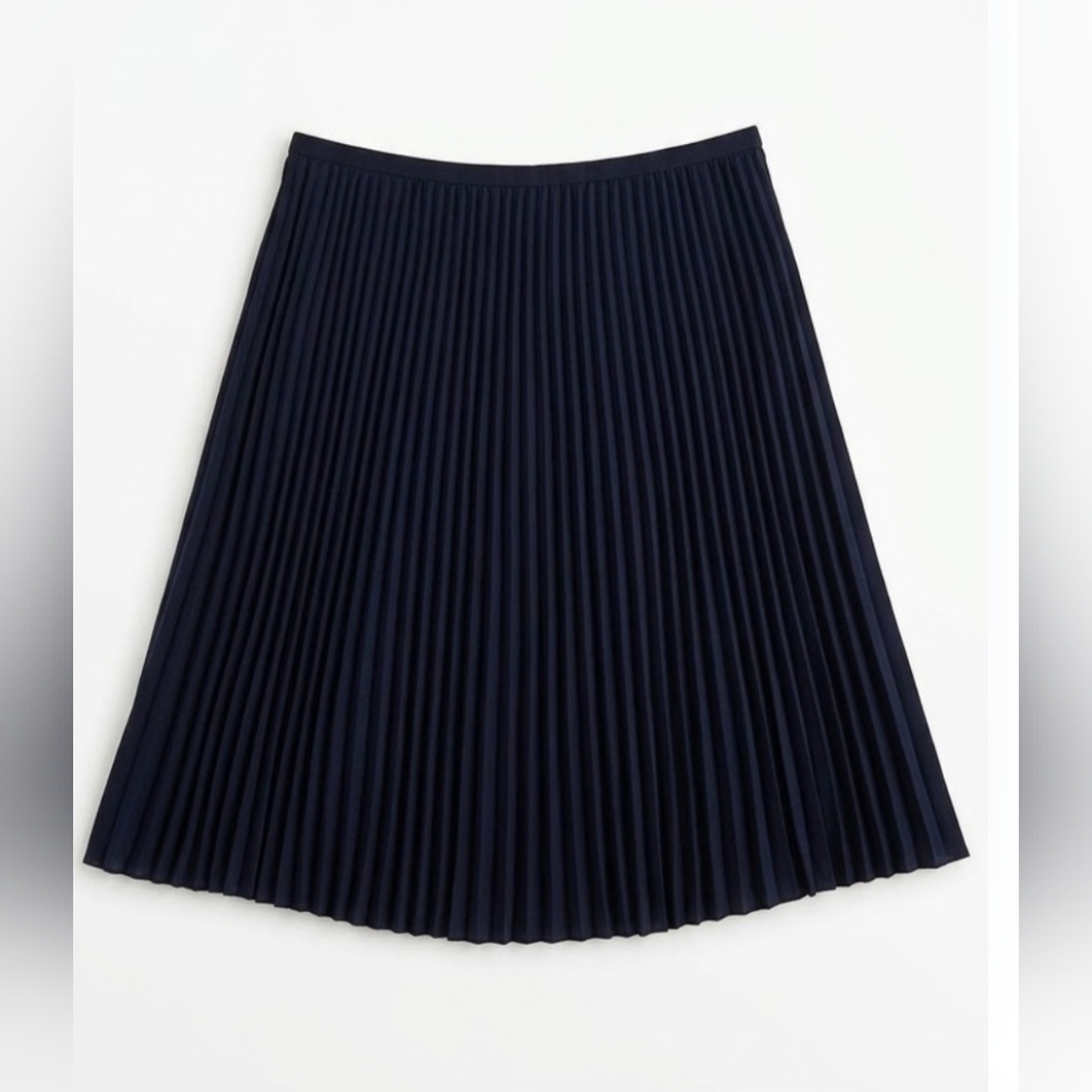 Lauren Ralph Lauren Pleated Skirt 2 Navy A-Line Preppy Classic - Picture 1 of 5